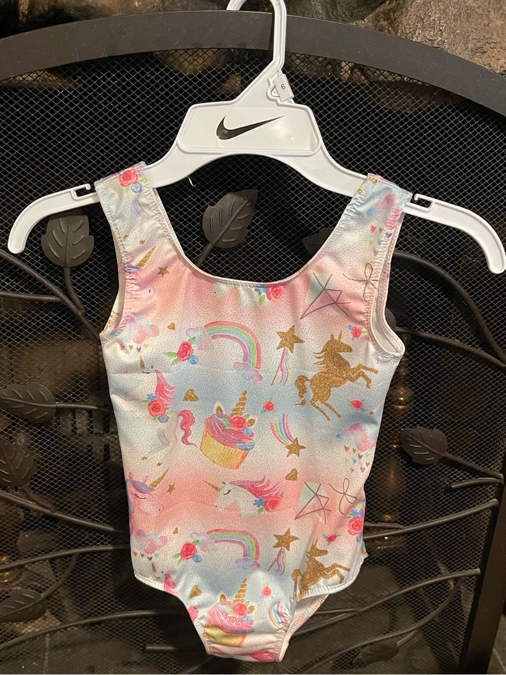 Birthday Girl Unicorn & Cupcakes Gymnastics Leo - Youth Small - Like New